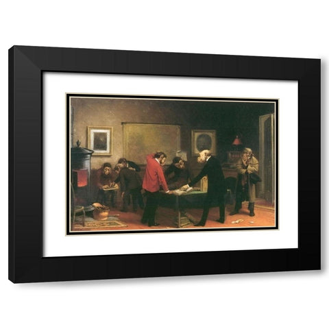 Scientists at Work Black Modern Wood Framed Art Print with Double Matting by Beard, William Holbrook