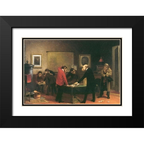 Scientists at Work Black Modern Wood Framed Art Print with Double Matting by Beard, William Holbrook