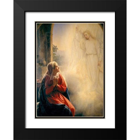 The Annunciation Black Modern Wood Framed Art Print with Double Matting by Bloch, Carl
