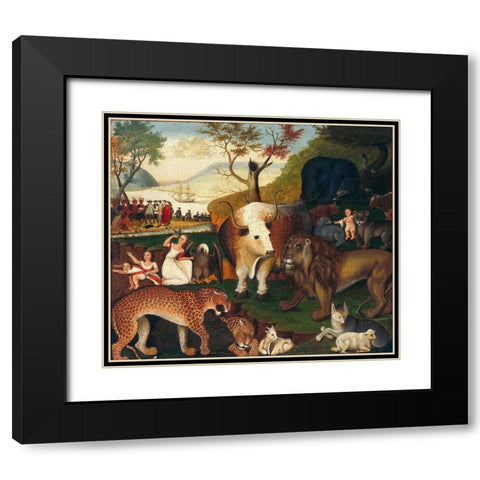 The Peaceable Kingdom  IV Black Modern Wood Framed Art Print with Double Matting by Hicks, Edward