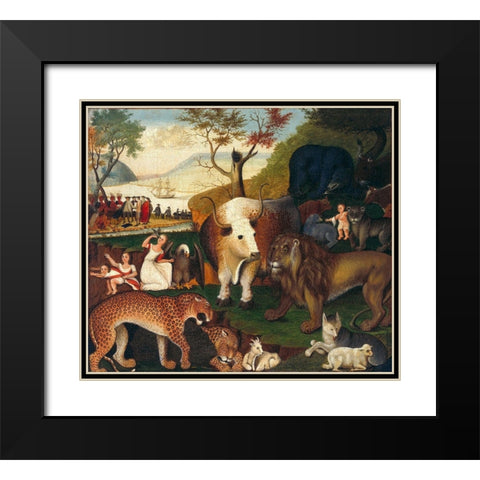 The Peaceable Kingdom  IV Black Modern Wood Framed Art Print with Double Matting by Hicks, Edward