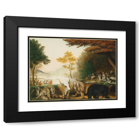 The Peaceable Kingdom  V Black Modern Wood Framed Art Print with Double Matting by Hicks, Edward