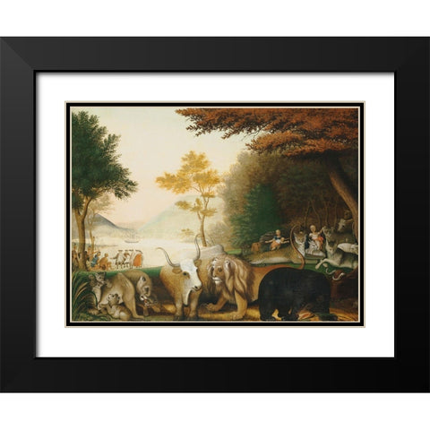 The Peaceable Kingdom  V Black Modern Wood Framed Art Print with Double Matting by Hicks, Edward