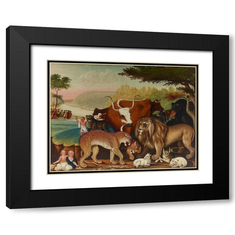 The Peaceable Kingdom  VI Black Modern Wood Framed Art Print with Double Matting by Hicks, Edward