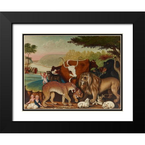 The Peaceable Kingdom  VI Black Modern Wood Framed Art Print with Double Matting by Hicks, Edward