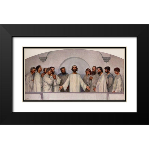 The High Priestly Prayer Black Modern Wood Framed Art Print with Double Matting by Burnand, Eugene