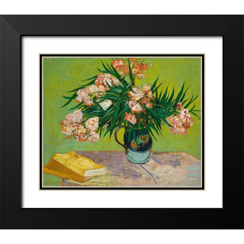 Oleanders (1888) Black Modern Wood Framed Art Print with Double Matting by Van Gogh, Vincent