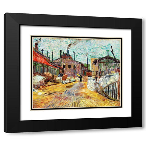 The Factory (1887) Black Modern Wood Framed Art Print with Double Matting by Van Gogh, Vincent
