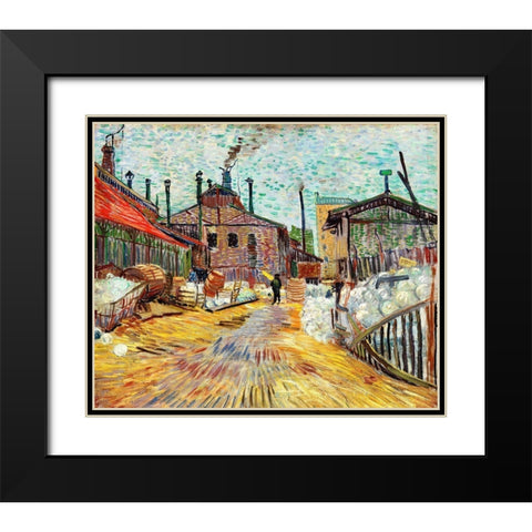 The Factory (1887) Black Modern Wood Framed Art Print with Double Matting by Van Gogh, Vincent