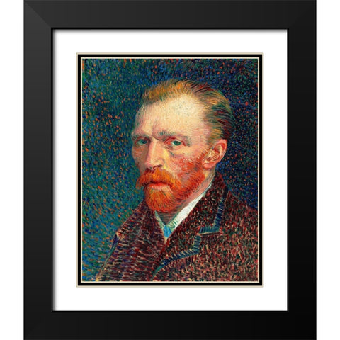 Self-Portrait (1887) Black Modern Wood Framed Art Print with Double Matting by Van Gogh, Vincent