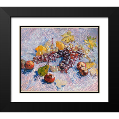 Grapes, Lemons, Pears, and Apples (1887) Black Modern Wood Framed Art Print with Double Matting by Van Gogh, Vincent