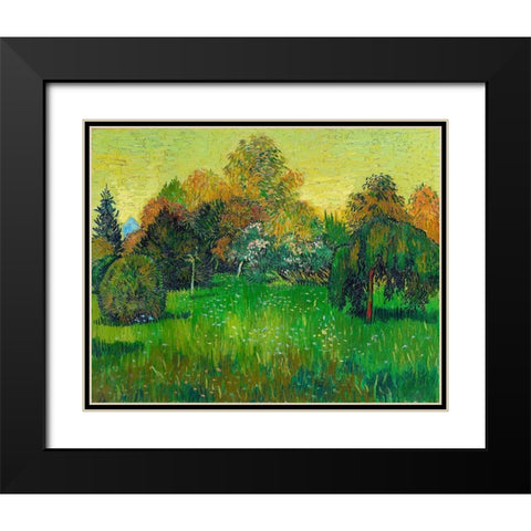 The Poets Garden (1888)Â  Black Modern Wood Framed Art Print with Double Matting by Van Gogh, Vincent
