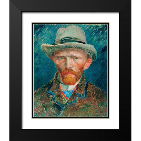 Self-portrait (1887) Black Modern Wood Framed Art Print with Double Matting by Van Gogh, Vincent
