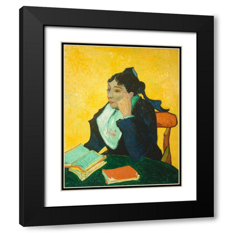 Madame Joseph-Michel Ginoux (1888â€“1889) Black Modern Wood Framed Art Print with Double Matting by Van Gogh, Vincent