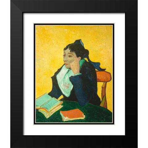 Madame Joseph-Michel Ginoux (1888â€“1889) Black Modern Wood Framed Art Print with Double Matting by Van Gogh, Vincent