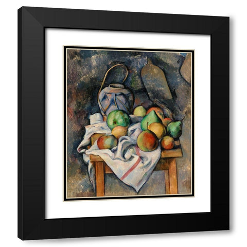 Ginger Jar Black Modern Wood Framed Art Print with Double Matting by Cezanne, Paul