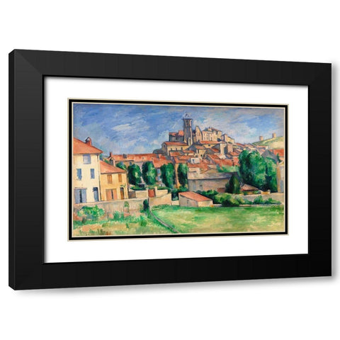 Gardanne Black Modern Wood Framed Art Print with Double Matting by Cezanne, Paul
