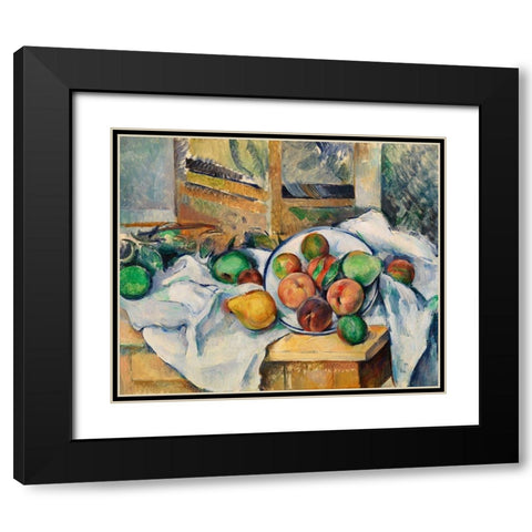 A Table CornerÂ  Black Modern Wood Framed Art Print with Double Matting by Cezanne, Paul