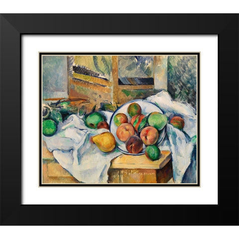 A Table CornerÂ  Black Modern Wood Framed Art Print with Double Matting by Cezanne, Paul