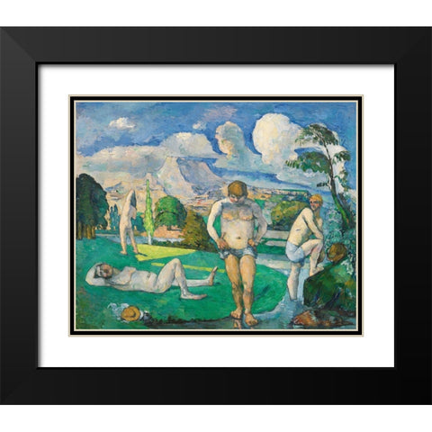 Bathers at Rest Black Modern Wood Framed Art Print with Double Matting by Cezanne, Paul