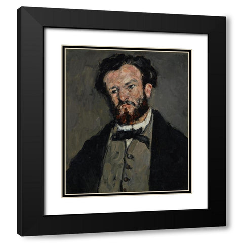 Portrait of Anthony ValabrÃ¨gue Black Modern Wood Framed Art Print with Double Matting by Cezanne, Paul