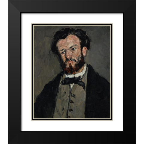 Portrait of Anthony ValabrÃ¨gue Black Modern Wood Framed Art Print with Double Matting by Cezanne, Paul