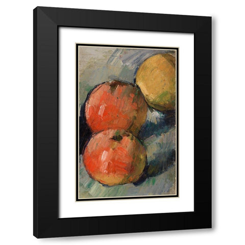 Three ApplesÂ  Black Modern Wood Framed Art Print with Double Matting by Cezanne, Paul