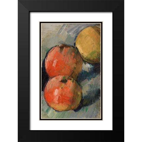 Three ApplesÂ  Black Modern Wood Framed Art Print with Double Matting by Cezanne, Paul