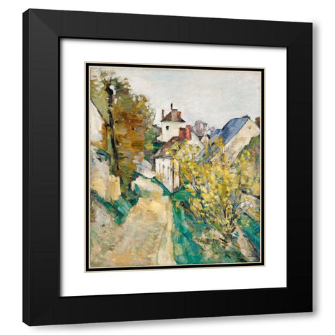 The House of Dr. Gachet in Auvers-sur-Oise Black Modern Wood Framed Art Print with Double Matting by Cezanne, Paul