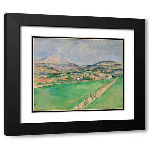 Toward Mont Sainte-Victoire Black Modern Wood Framed Art Print with Double Matting by Cezanne, Paul