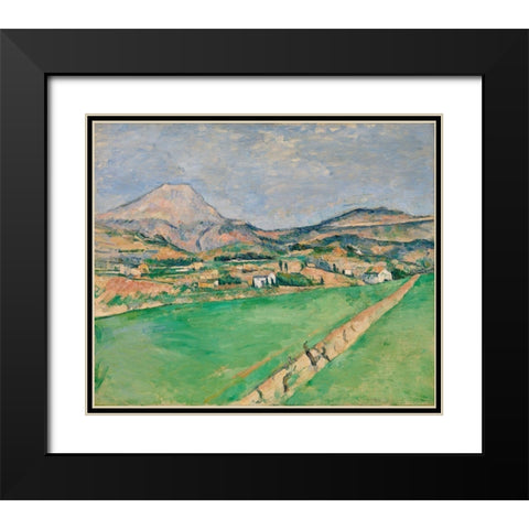 Toward Mont Sainte-Victoire Black Modern Wood Framed Art Print with Double Matting by Cezanne, Paul