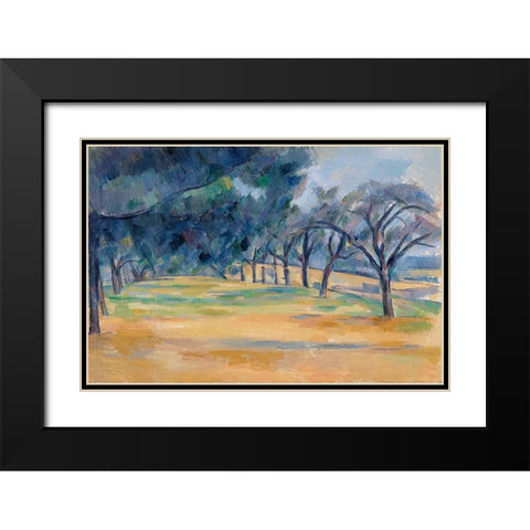 The Allee at Marines Black Modern Wood Framed Art Print with Double Matting by Cezanne, Paul