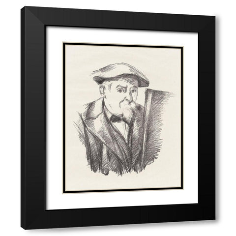 Self-PortraitÂ  Black Modern Wood Framed Art Print with Double Matting by Cezanne, Paul