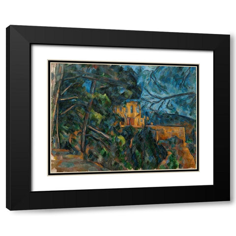 ChÃ¢teau Noir Black Modern Wood Framed Art Print with Double Matting by Cezanne, Paul