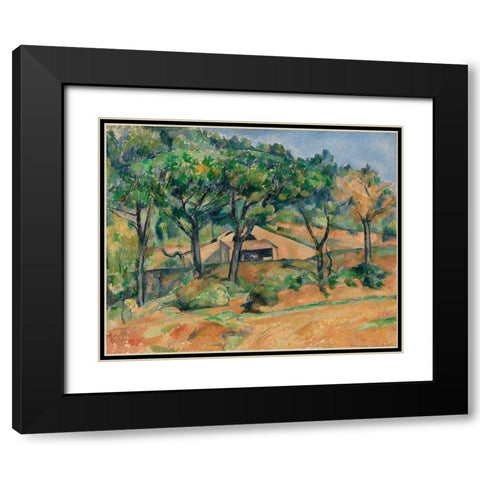 House in Provence Black Modern Wood Framed Art Print with Double Matting by Cezanne, Paul