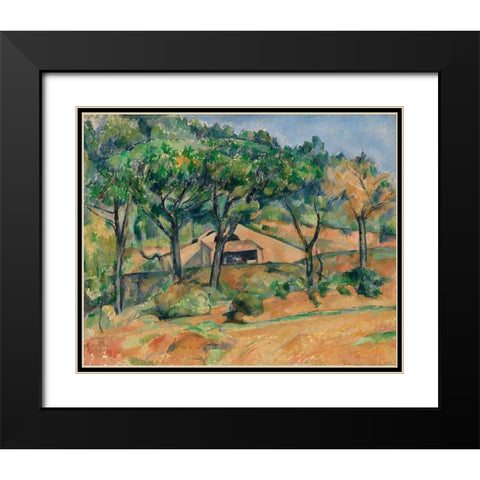 House in Provence Black Modern Wood Framed Art Print with Double Matting by Cezanne, Paul