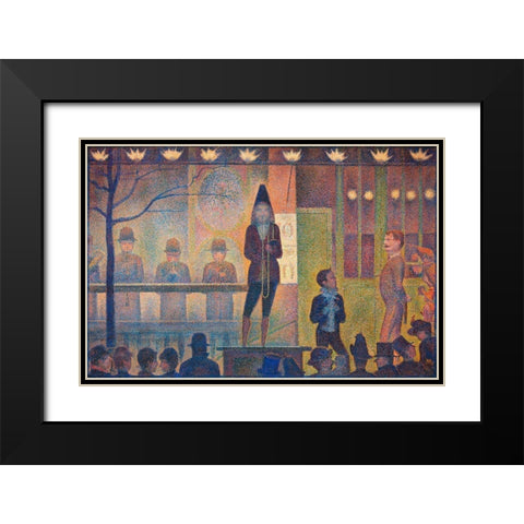 Circus Sideshow Black Modern Wood Framed Art Print with Double Matting by Seurat, Georges