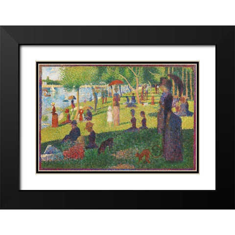 Study For a Sunday on La Grande Jatte Black Modern Wood Framed Art Print with Double Matting by Seurat, Georges