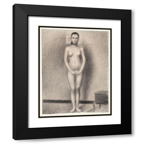 Study for Poseuses Black Modern Wood Framed Art Print with Double Matting by Seurat, Georges