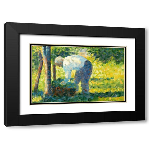 The Gardener Black Modern Wood Framed Art Print with Double Matting by Seurat, Georges