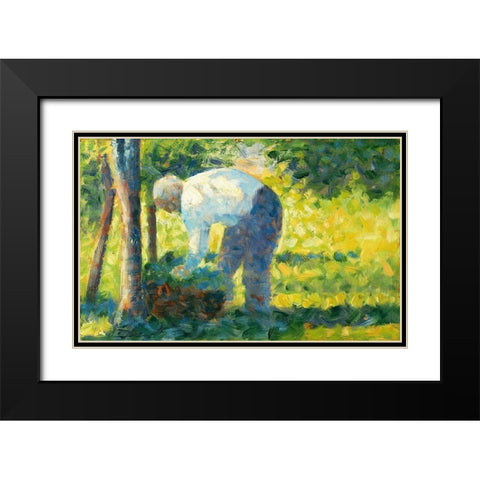 The Gardener Black Modern Wood Framed Art Print with Double Matting by Seurat, Georges