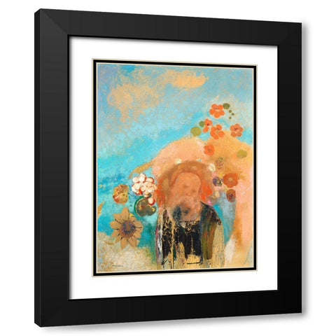 Evocation of Roussel Black Modern Wood Framed Art Print with Double Matting by Redon, Odilon