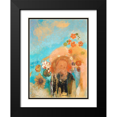 Evocation of Roussel Black Modern Wood Framed Art Print with Double Matting by Redon, Odilon