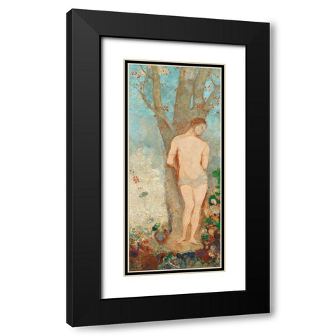 Saint Sebastian Black Modern Wood Framed Art Print with Double Matting by Redon, Odilon