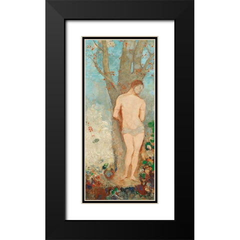 Saint Sebastian Black Modern Wood Framed Art Print with Double Matting by Redon, Odilon