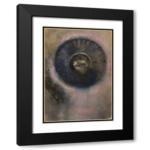 Head within an Aureole Black Modern Wood Framed Art Print with Double Matting by Redon, Odilon