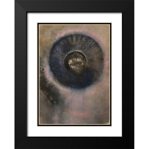 Head within an Aureole Black Modern Wood Framed Art Print with Double Matting by Redon, Odilon