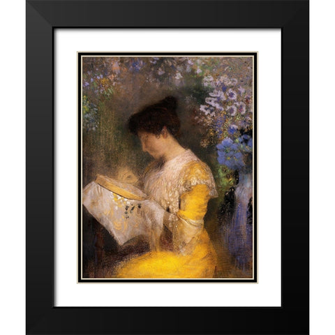Madame Arthur Fontaine Black Modern Wood Framed Art Print with Double Matting by Redon, Odilon