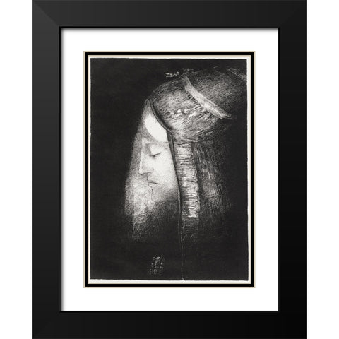 Profile of Light Black Modern Wood Framed Art Print with Double Matting by Redon, Odilon