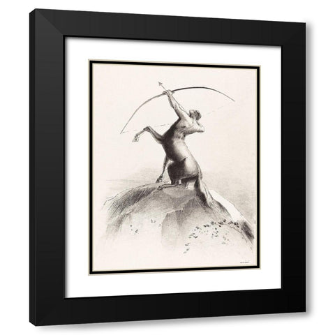 Centaur Aiming at the CloudsÂ  Black Modern Wood Framed Art Print with Double Matting by Redon, Odilon